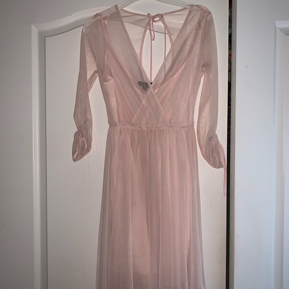 Topshop Wrap Mesh Midi Dress - Picture 3 of 4